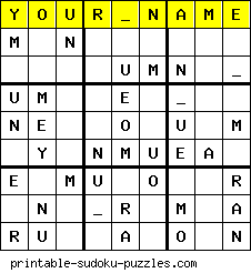 Printable Sudoku Puzzle