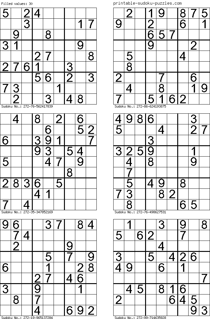 Free Printable Sudoku 3x3 D001